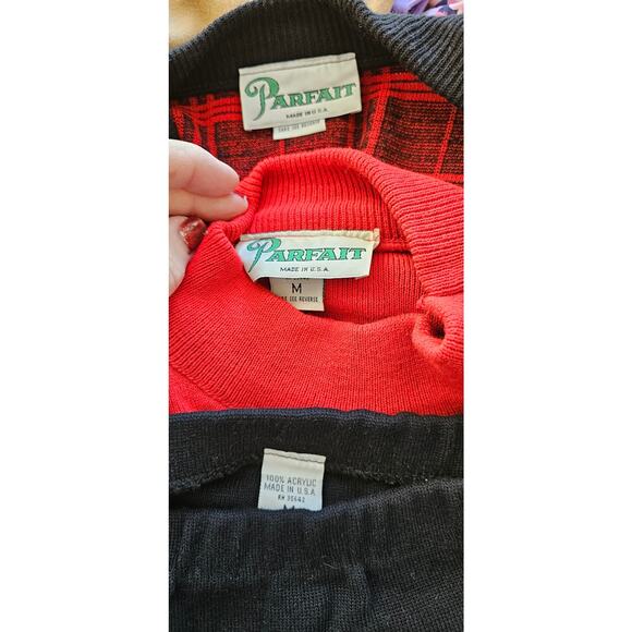 Vintage 80s 3 Pc Parfait Sweater Pencil Skirt Plaid Cardigan Suit Dress M 6 8 10 - Picture 7 of 8